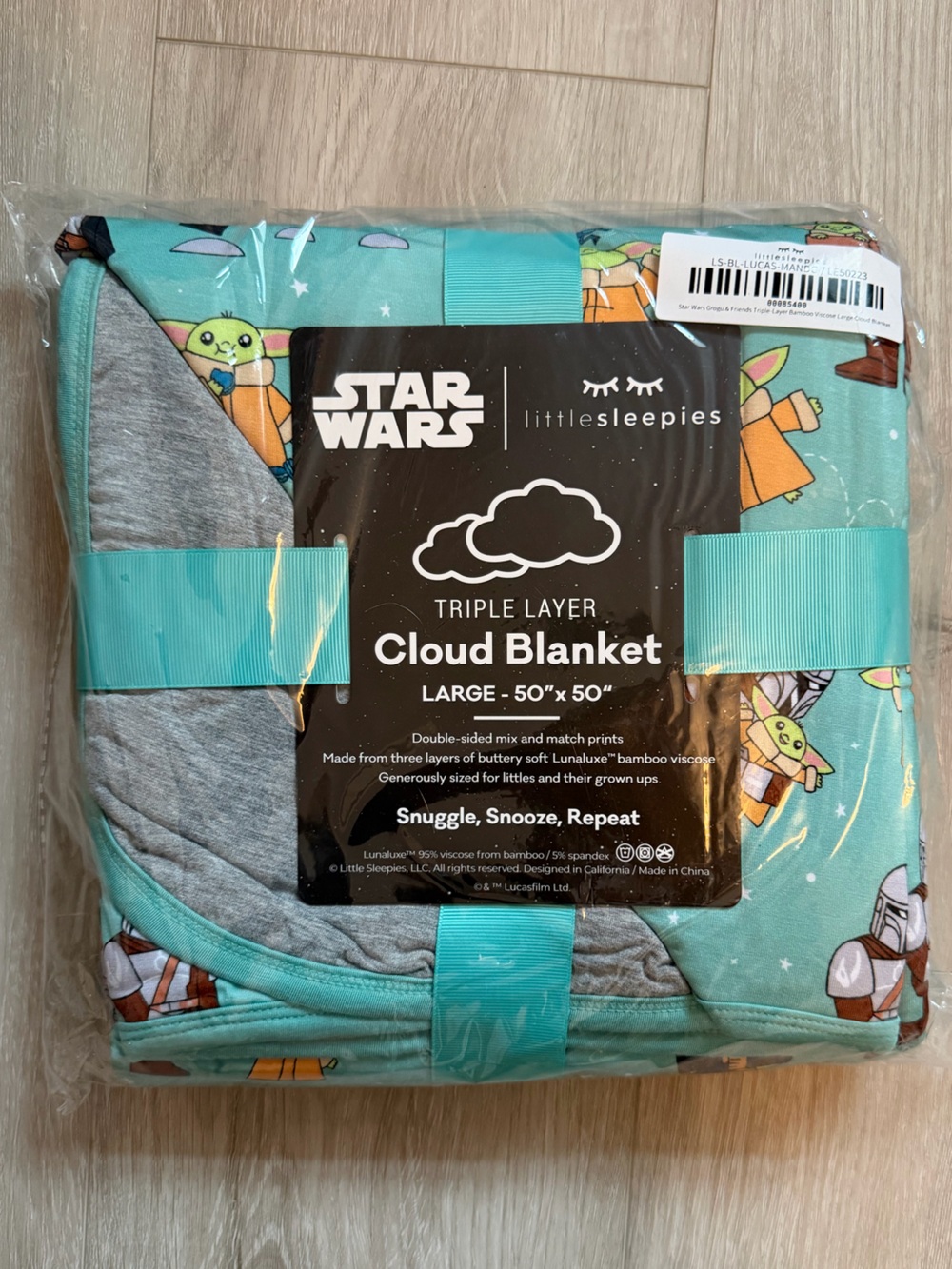 Little Sleepies Large Cloud Blanket, Grogu and Friends, NWT